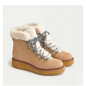 J Crew Winter Boots with Wedged Sole in Nubuck Crepe